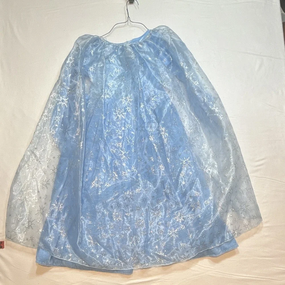 Girls Princess Costume Dress w/ removable Cape Size 6/8Y Blue/Silver medieval